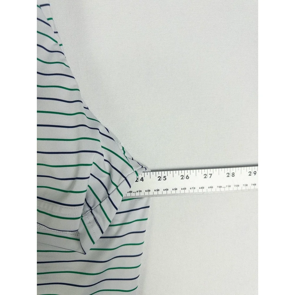 Polo Ralph Lauren Performance Striped Golf Polo Mens L White Stretch Country Clu